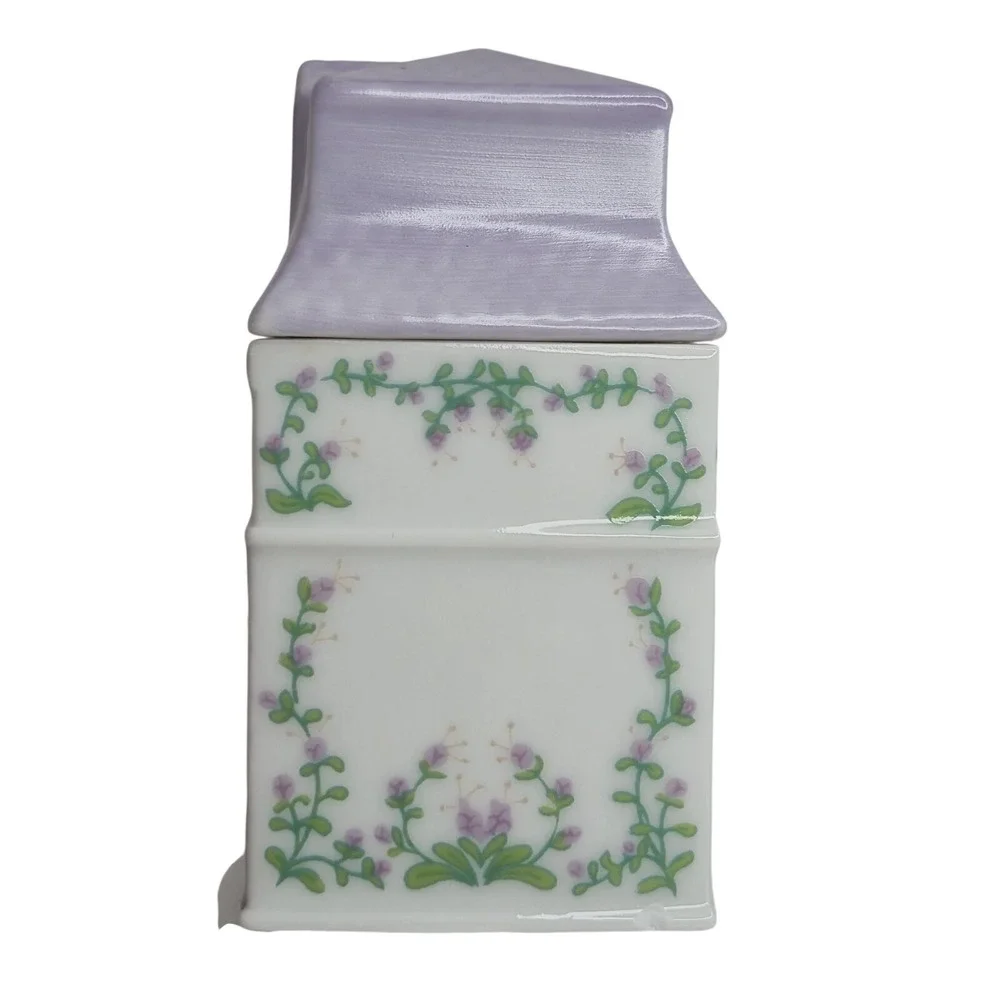 Lenox Spice Village Marjoram Porcelain House Jar 1989 Vintage Lavender Victorian